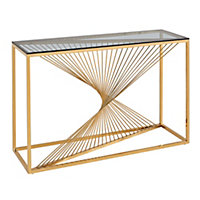 PS Global Modern Gold Console Table Golden Stainless Steel Entry Hallway Table Living Room Table
