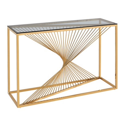 PS Global Modern Gold Console Table Golden Stainless Steel Entry Hallway Table Living Room Table