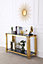 PS Global Modern Gold Glass Console Table Hallway Table, Living Room Table, Entryway Table (Gold)