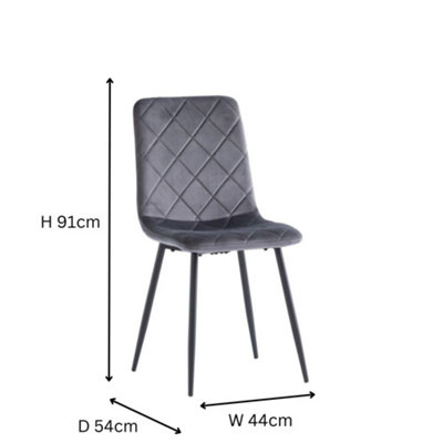 PS Global Set of 2 Edward Dining Chairs, Velvet Fabric, Black Powder Coated Legs, Easy Assembly (Jupiter Green)
