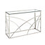 PS Global Silver Console Table Hallway Table Living Room Table Clear Tempered Glass