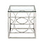 PS Global Silver End Table Clear Glass Silver Stainless Steel Living Room and Hallway Side Table