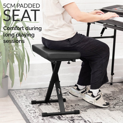 PST7-BK Keyboard Bench - Adjustable Piano Stool with 4 Height Settings