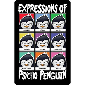 Psycho Penguin Expressions Plaque Black/White (One Size)