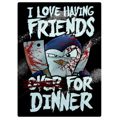 Psycho Penguin Friends For Dinner Chopping Board Black/Blue/White (One Size)