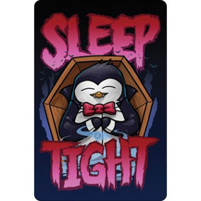 Psycho Penguin Sleep Tight Plaque Navy/Pink/Brown (One Size)