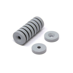PTFE Spray Coated Neodymium Magnet for Using to Attract Fragile Surfaces - 26mm dia x 6mm thick x 6mm - 6kg Pull - South