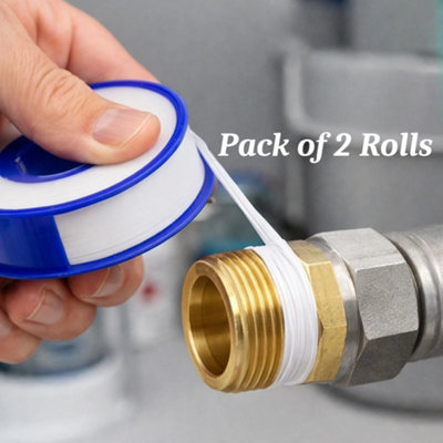 PTFE Thread Seal Tape 2 Rolls - Plumbers Tape 10m x 12mm - Leak Proof ...