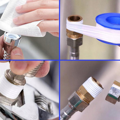 PTFE Thread Seal Tape 2 Rolls - Plumbers Tape 10m x 12mm - Leak Proof ...
