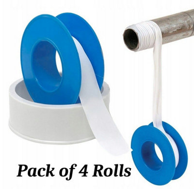 PTFE Thread Seal Tape 4 Rolls - Plumbers Tape 10m x 12mm - Leak Proof ...