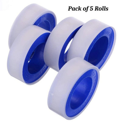 PTFE Thread Seal Tape 5 Rolls - Plumbers Tape 10m x 12mm - Leak Proof ...