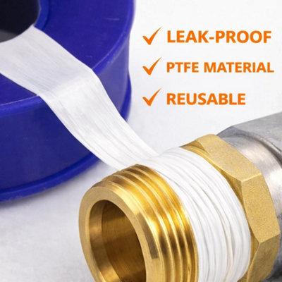 PTFE Thread Seal Tape 5 Rolls - Plumbers Tape 10m x 12mm - Leak Proof ...