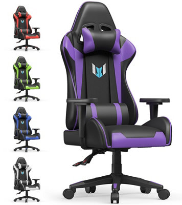 Purple leather office discount chair