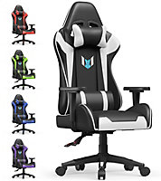 PU Leather Office Chair with 2D Armrests with Lumbar Support and Headrest for Home Office Gamer