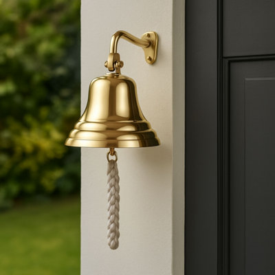 Pub Bell Last Orders Bell Wall Mounted Nautical Themed Brass Bell - 4 Inch