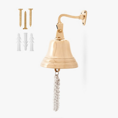 Pub Bell Last Orders Bell Wall Mounted Nautical Themed Brass Bell - 4 Inch