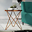 Puccini Mirrored Top Table/Glass Round Side/End/Lamp Table, Copper