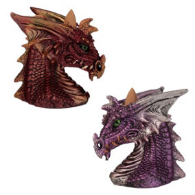 Puckator Dragons Head Backflow Incense Burner Assorted Colours