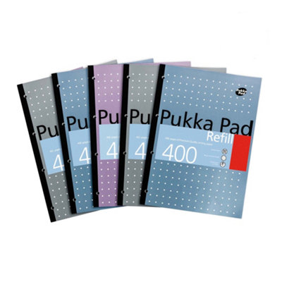 Pukka Pad A4 Refill Notepad 5 Pack of Notebooks with 400 Pages of 80GSM ...
