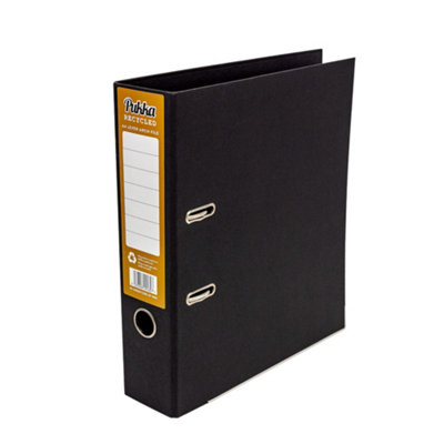 Pukka Pad, Black Recycled Lever Arch A4 Binder - 2 Ring, 70mm ...
