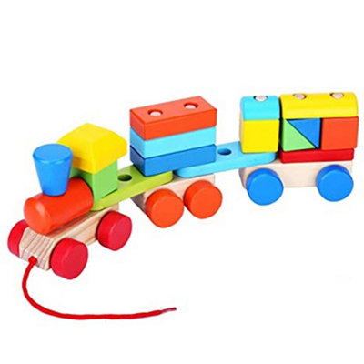Pull Along Wooden Stacking Train