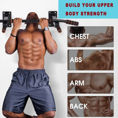 Pull Chin Up Bar Wall Mounted Home Gym Dips Upper Body Fitness Workout Station - 3
