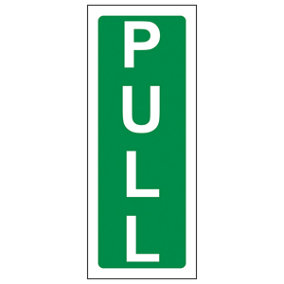 Pull Door Instruction Condition Sign - Rigid Plastic - 60x150mm (x3)