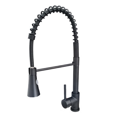 Pull Down Spray Single Lever Tap Faucet Kitchen Tap Black Finish Mixer