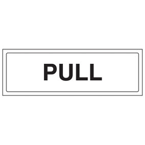 Pull - General Door Sign Direction - Adhesive Vinyl - 300x100mm (x3)