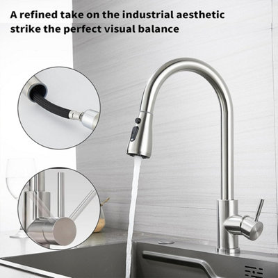 Pull Out Sink Mixer, Single Lever Kitchen Tap Mono