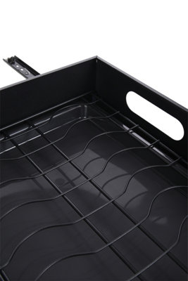 Pull-Out Steel Bowl Rack Black L 27.5 x W 38.5 x H 9cm Kitchen Utensil Holder Rack Unit - 4