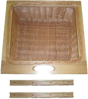 Pull out wicker baskets kitchen storage solution - 600mm