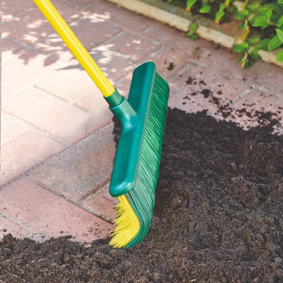Pull-Push Broom - Outdoor Garden Rake Brush Tool with Telescopic ...