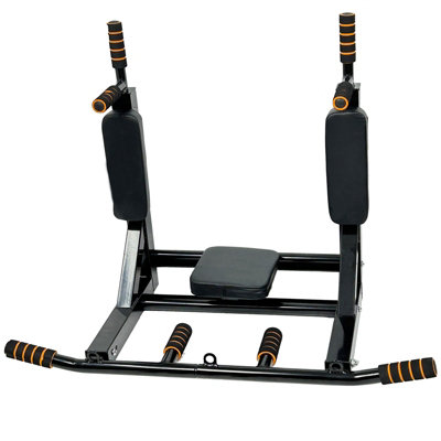 Pull Up Bar Dip 2in1 Wall Mounted Home Gym Chin Up Cross Fit Multi Grip Workout Station - 7