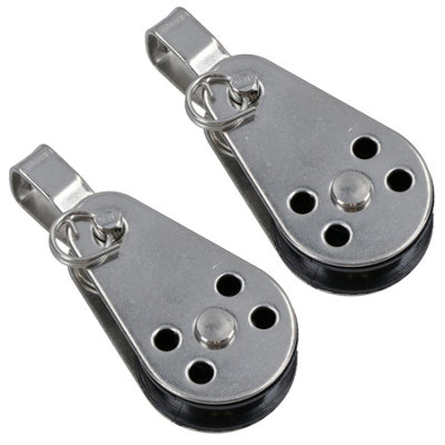 Pulley Block with Removable Pin and Bracket 26mm Diameter Stainless Steel 2pc