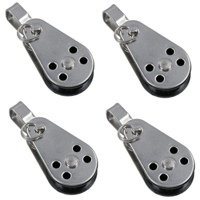 Pulley Block with Removable Pin and Bracket 26mm Diameter Stainless Steel 4pc