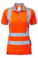 PULSAR Hi-Vis Ladies Polo Shirt - Orange - Size 8