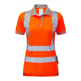 PULSAR High Visibility Hi-Vis Ladies Polo Shirt - Orange - Size 8
