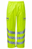 PULSAR High Visibility Hi-Vis OverTrousers - Yellow - 2XL - To fit 29 Inside leg