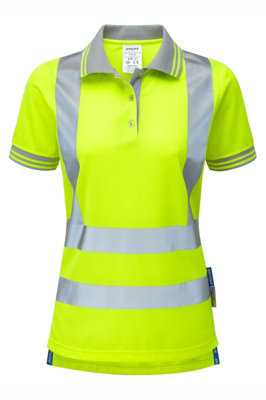 PULSAR High Visibility Ladies Polo Shirt - Yellow - Size 14 | DIY at B&Q
