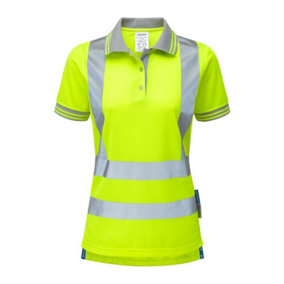 PULSAR High Visibility Ladies Polo Shirt - Yellow - Size 8