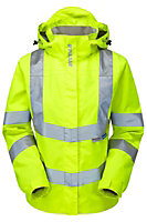 PULSAR High Visibility Ladies Unlined Storm Coat - Yellow - Size 10