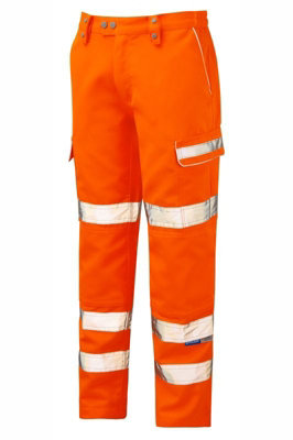 PULSAR High Visibility Rail Spec Combat Trousers - Orange - 34 Regular Leg