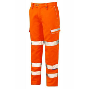PULSAR High Visibility Rail Spec Combat Trousers - Orange - 38 Tall Leg