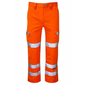 PULSAR High Visibility Rail Spec Ladies Combat Trousers - Orange - Reg Leg Size 14