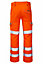 PULSAR High Visibility Rail Spec Ladies Combat Trousers - Orange - Short Leg Size 18