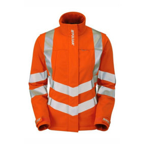 PULSAR High Visibility Rail Spec Ladies Hi-Vis Soft Shell Jacket - Orange - Size 18