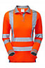 PULSAR High Visibility Rail Spec Ladies Long Sleeve Polo Shirt - Orange - Size 8
