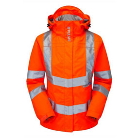 PULSAR High Visibility Rail Spec Ladies Unlined Storm Coat - Orange - Size 14