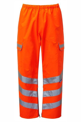 PULSAR High Visibility Rail Spec Over Trousers - Orange - L - To fit 29 Inside leg